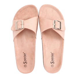 Vaaleanpunainen CK61P Vaaleanpunaiset mokkanahkatossut