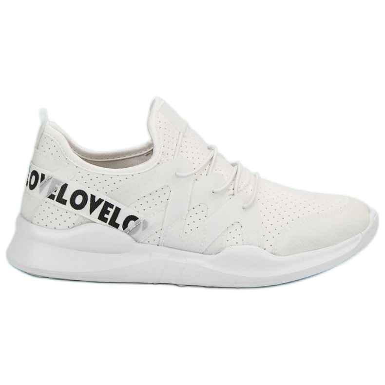 Valkoiset tekstiiliset urheilukengät valkoinen