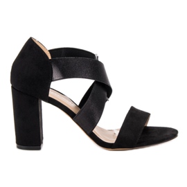 Super Mode Mustat korkokengät sandaalit Super Mode Mustat korkokengät sandaalit