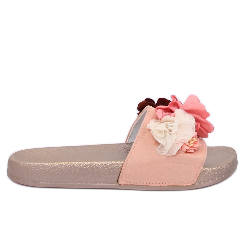 Vaaleanpunaiset BG19 samppanjatossut kukilla vaaleanpunainen