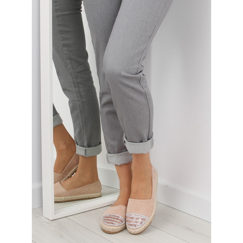 Naisten vaaleanpunaiset Espadrilles H8-102 Champagne II-GAT vaaleanpunainen