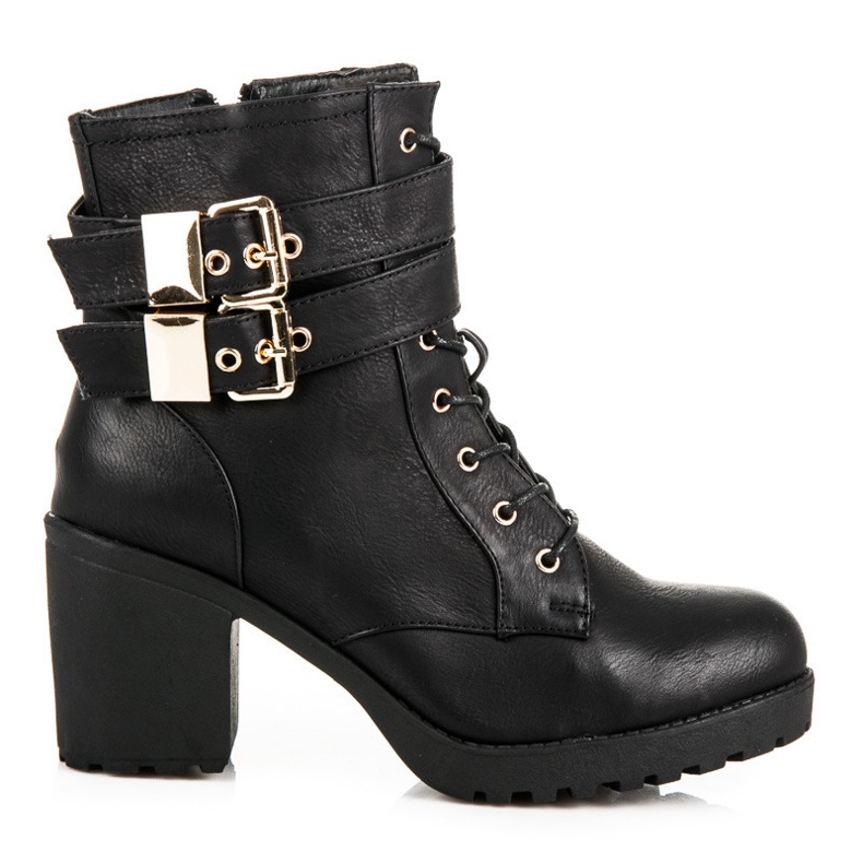 Mukavat saappaat turkiksella musta