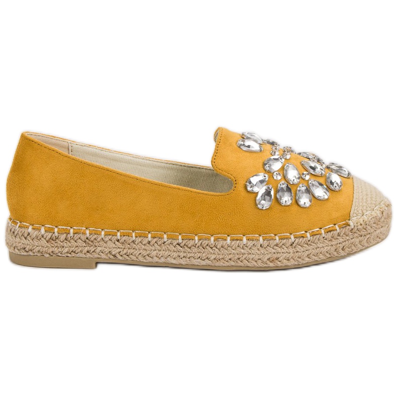 Small Swan Suede Espadrilles koristeilla keltainen