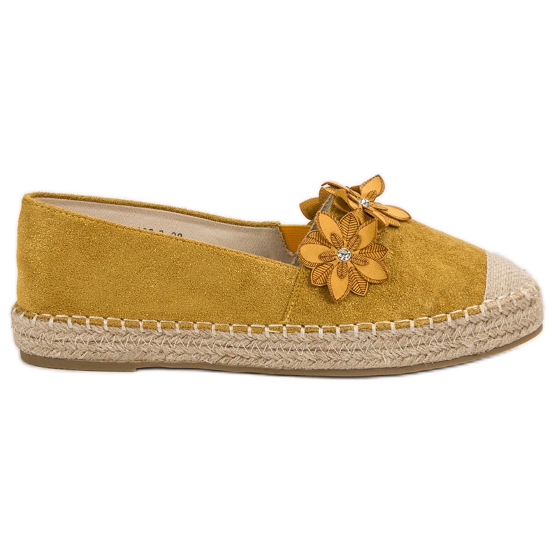 Espadrillot kukilla keltainen