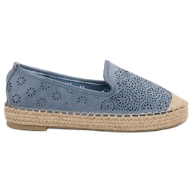 Suede Openwork Espadrilles sininen
