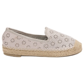 SHELOVET Suede Openwork Espadrilles harmaa