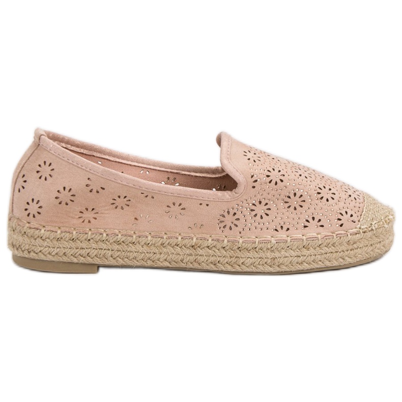 Suede Openwork Espadrilles vaaleanpunainen