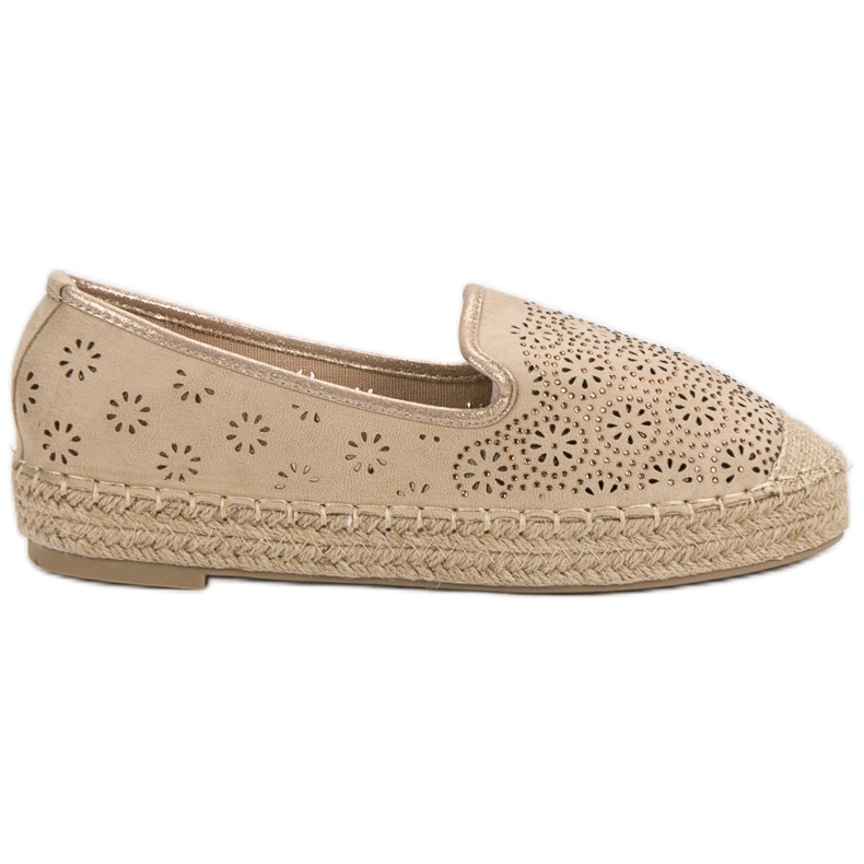 Suede Openwork Espadrilles ruskea