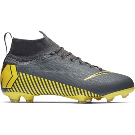 Nike Mercurial Superfly 6 Elite Fg Jr AH7340-070 jalkapallokengät musta harmaa