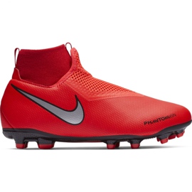 Nike Phantom Vsn Academy Df FG / MG Jr AO3287-600 jalkapallokengät punainen punainen