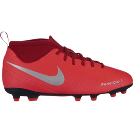 Nike Phantom Vsn Club Df Fg Mg Jr AO3288-600 jalkapallokengät punainen monivärinen