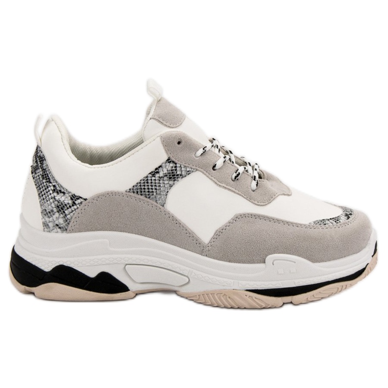 Valkoiset lenkkarit, joissa on kuvio musta ruskea