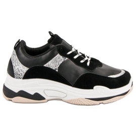 Mustat lenkkarit kuvioinnilla