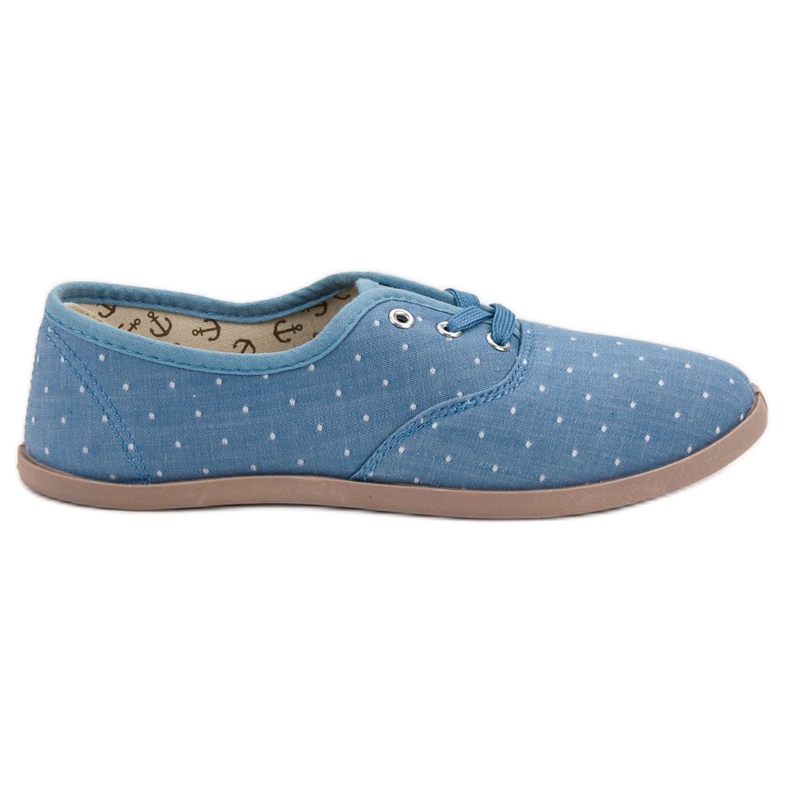 Lenkkarit, joissa on pisteitä sininen