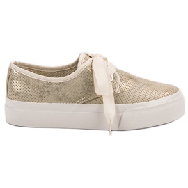 Kylie Lenkkarit sidottu nauhalla keltainen