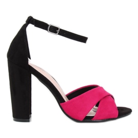 Mustat sandaalit postissa 369-34 Fuchsia vaaleanpunainen