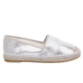 Hopeiset metalliset espadrillit A645-ESP-1 Hopea harmaa