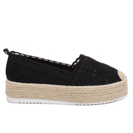 Mustat pitsi -espadrillit A8692 Musta
