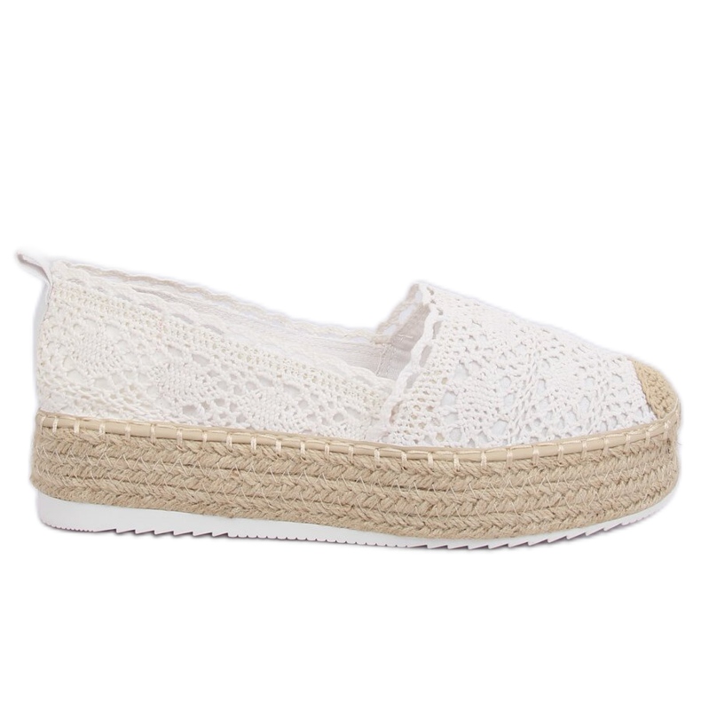 Valkoiset pitsi -espadrillit A8692 Valkoinen
