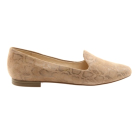 Lordsy naisten nahka-balettikengät Caprice 24203 beige
