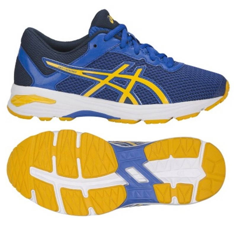 Juoksukengät Asics Gt 1000 6 Gs W C740N-4504 sininen keltainen laivastonsininen
