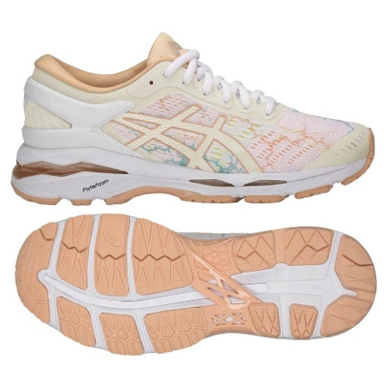 Juoksukengät Asics gel Kayano 24 Lite Show W T8A9N-0101 valkoinen monivärinen vaaleanpunainen