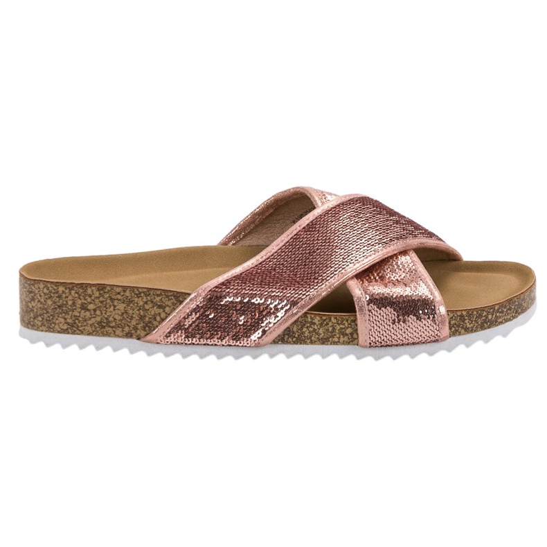 Kylie Vaaleanpunaiset tohvelit paljeteilla vaaleanpunainen