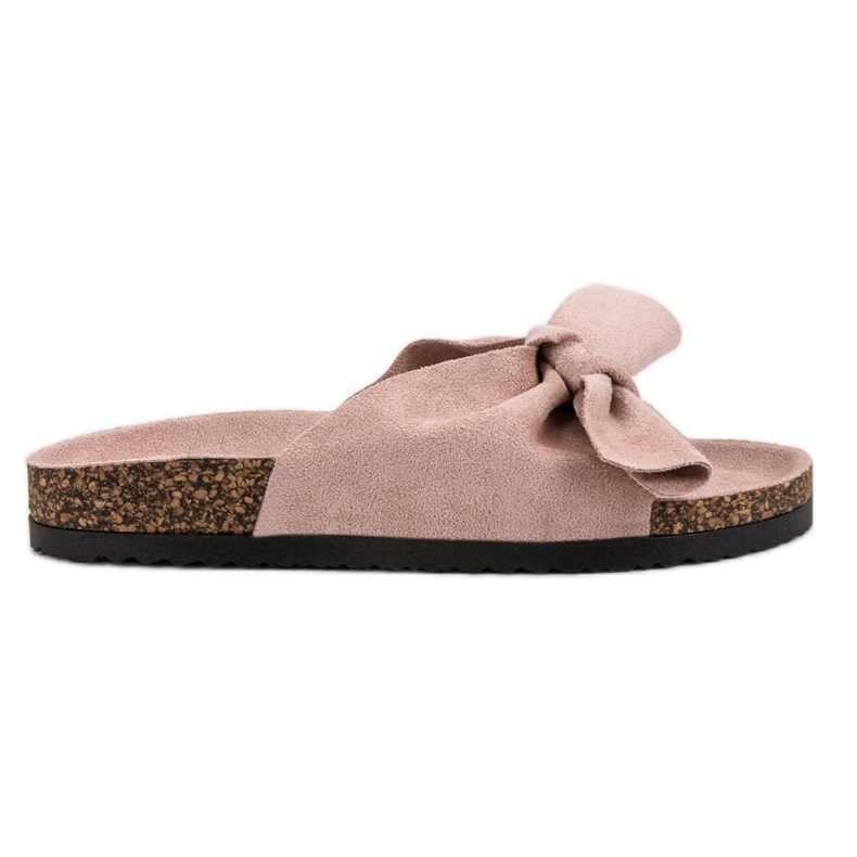 VINCEZA -tossut, joissa rusetti vaaleanpunainen