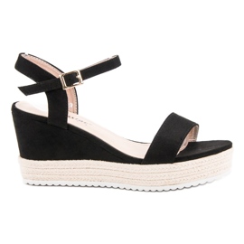 Seastar Mukavat kiilamaiset sandaalit musta