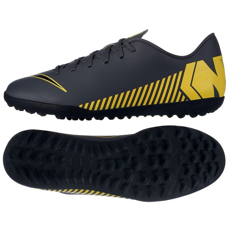 Nike Mercurial Vapor 12 Club Tf M AH7386-070 jalkapallokengät monivärinen harmaa