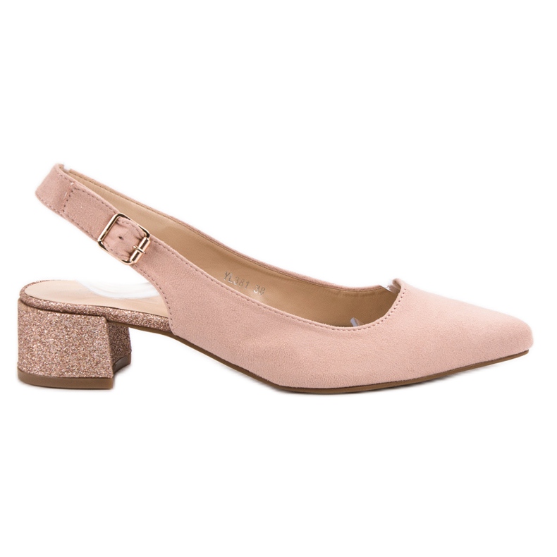 Weide Avokkaat Glitter Heel vaaleanpunainen