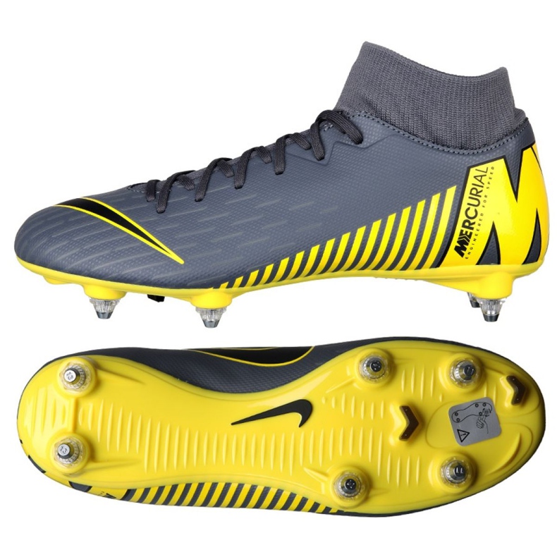Nike Mercurial Superfly 6 Academy Sg M AH7364-070 jalkapallokengät musta harmaa