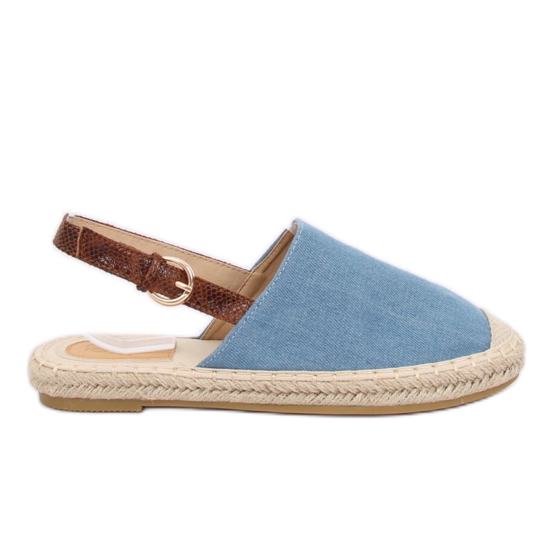 HH-119 BLUE / CAMEL siniset espadrillit avoimilla korkoilla sininen