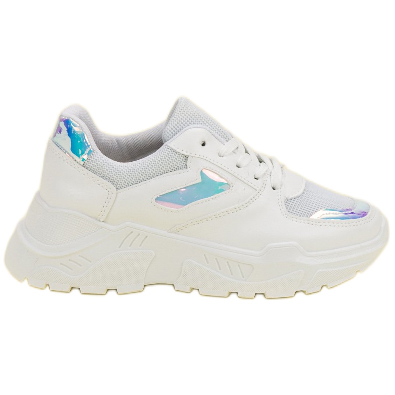 Valkoiset lenkkarit, joissa on holoefekti valkoinen