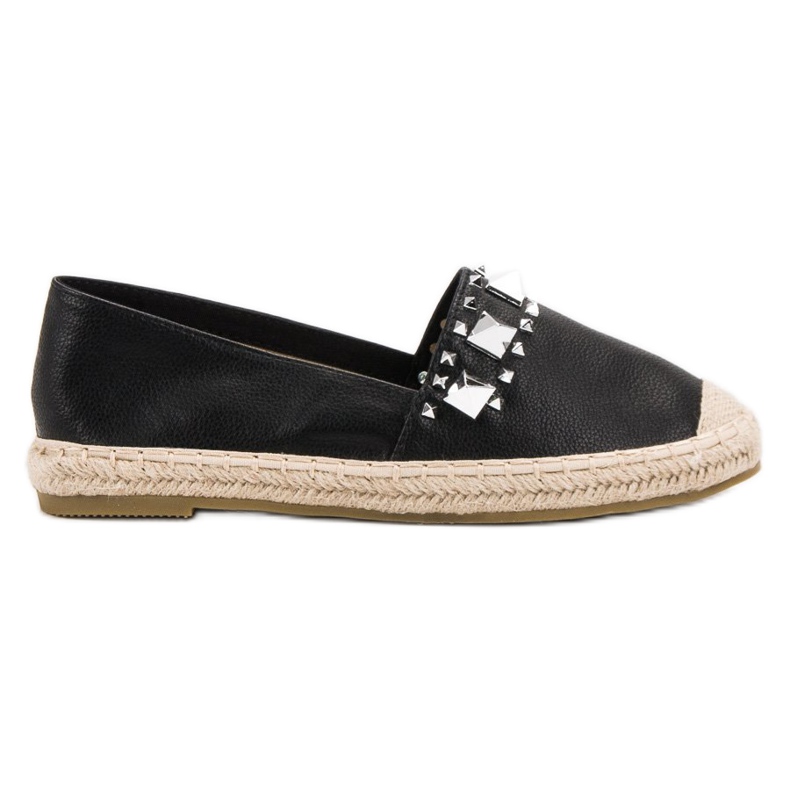 Bestelle Mustat espadrillit nastoilla