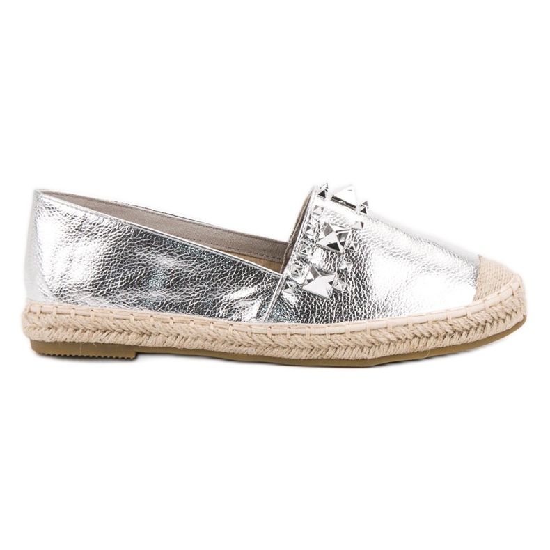 Bestelle Hopeiset espadrillit nastoilla harmaa