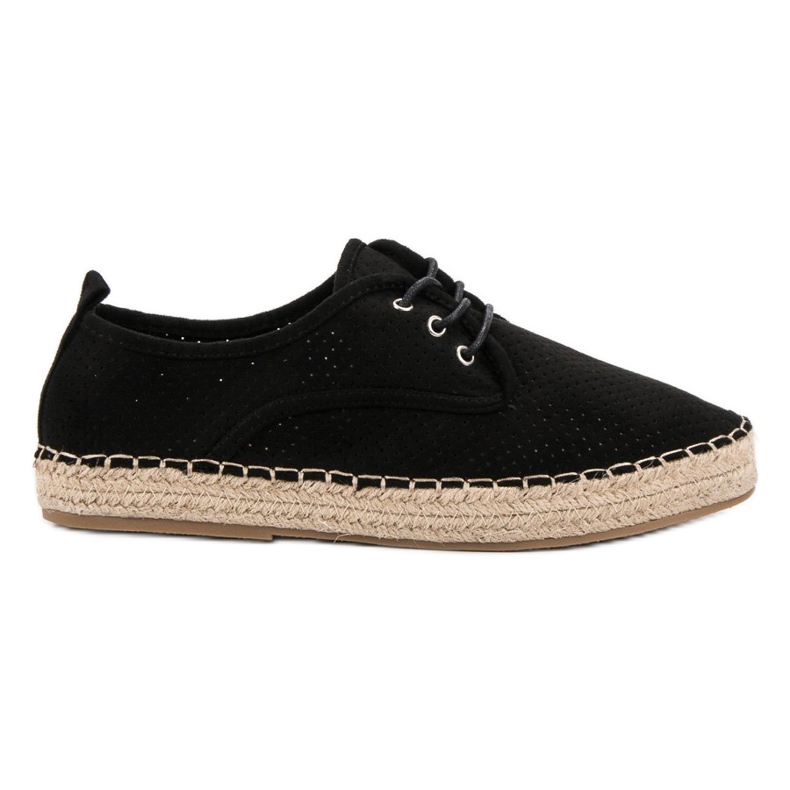 Ideal Shoes Nauhoitetut espadrillit musta