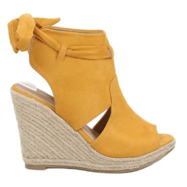 Keltaiset Espadrillit kiilailla keltainen LM-023 Keltainen