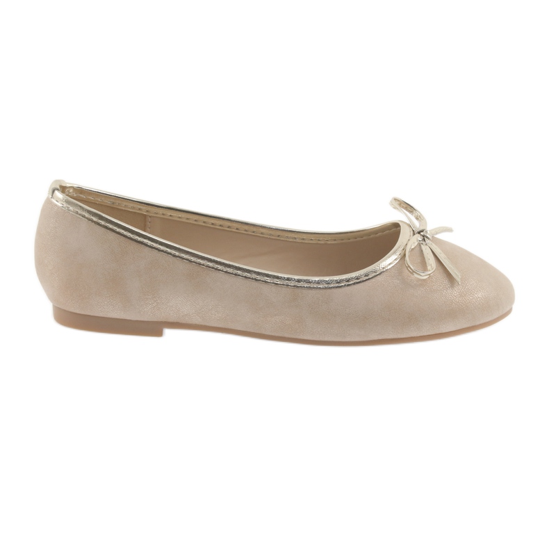 American Club LU17 beige ballerinat tytöille kultainen
