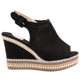 Nio Nio Sisäänrakennetut kiilamaiset sandaalit musta