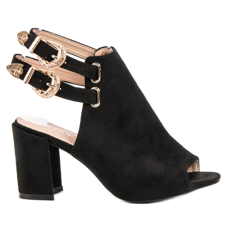 Erynn Tyylikkäät rakennetut sandaalit musta