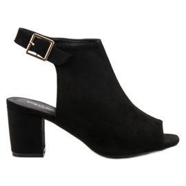 Super Mode Rakennetut sandaalit baarissa musta Super Mode Rakennetut sandaalit baarissa musta