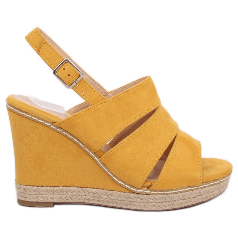 Keltaiset kiilamaiset sandaalit 9069 Keltainen