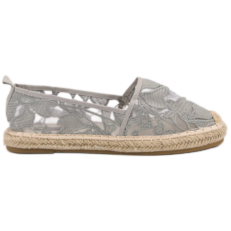 Lucky Shoes Harmaat pitsi -espadrillit