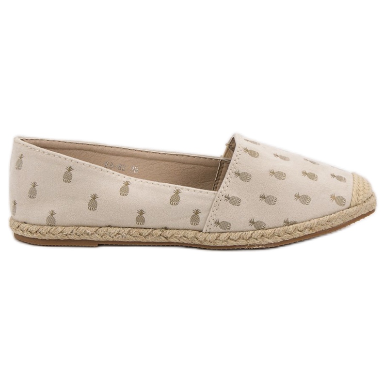 Lucky Shoes Beige espadrilloja ananaksissa