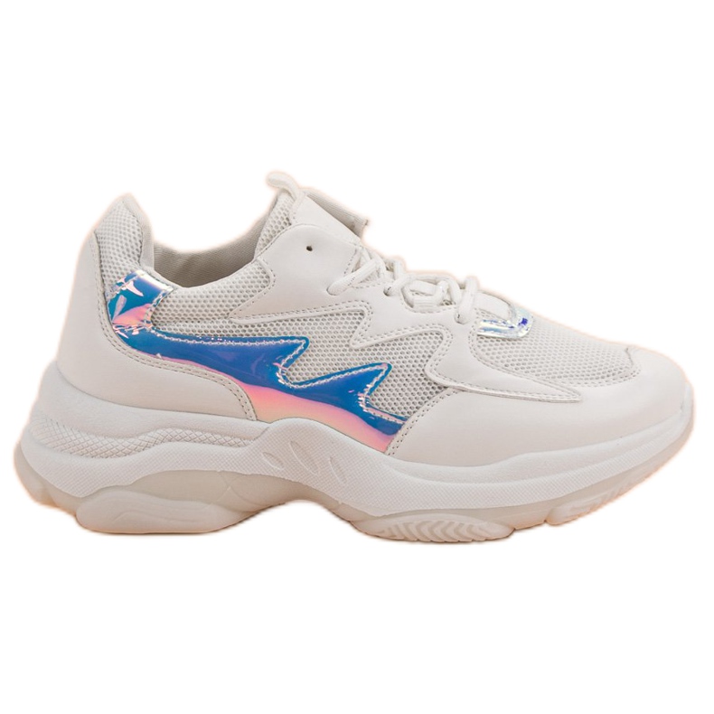 Kayla Valkoiset lenkkarit, joissa on holoefekti valkoinen