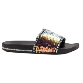 Seastar Paljetitossut monivärinen keltainen