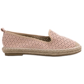 Lucky Shoes Jauhe Openwork Lords vaaleanpunainen