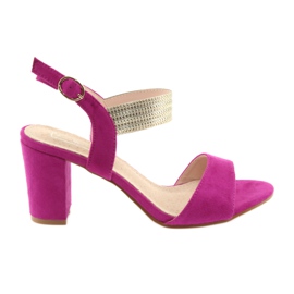 Sandaalit Filippo DS817 fuksia / kulta -postiin vaaleanpunainen keltainen