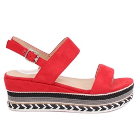 Korkeapohjaiset sandaalit punainen 9073 Punainen